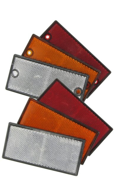 Front-Reflektor rechteckig 105 × 48 mm weiß – selbstklebender Rückstrahler