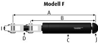 Gasdruckfeder 1300 N – Für Frontscheibe Modell F