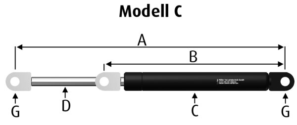 Gasdruckfeder – Artikelnummer 100-300-260