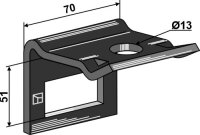 Halter für Federzinken 45x12