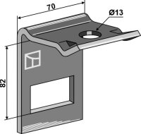 Halter für Zinken 45x12 mit Verstärkungsfeder...