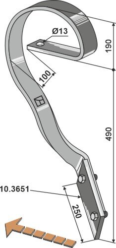 Schleppzinken 60x10 links
