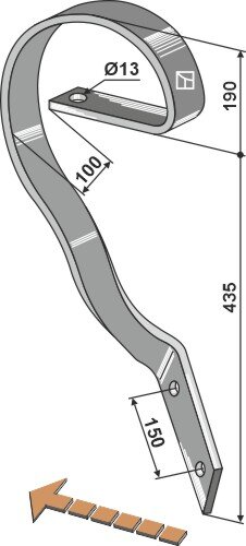 Schleppzinken 60x10 links