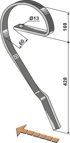 Schleppzinken 32x10 links passend für Rau