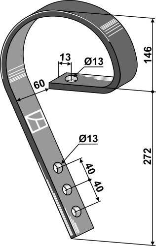 Schleppzinken 45x10