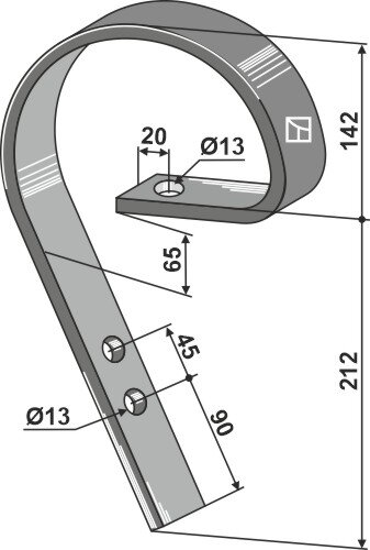 Schleppzinken 45x10