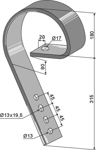 Schleppzinken 80x10 passend für Väderstad und Einböck