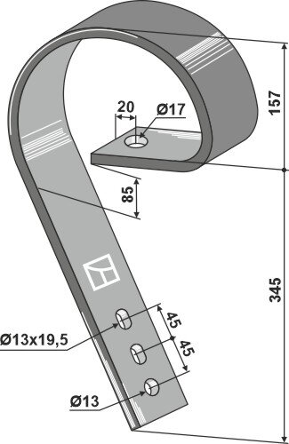 Schleppzinken 80x10 passend für Väderstad, Köckerling und Amazone