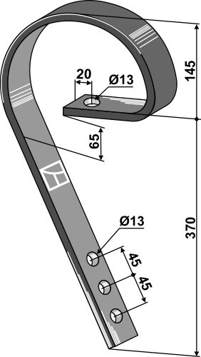 Schleppzinken 45x10 passend für Väderstad, Bednar und Maschio / Gaspardo