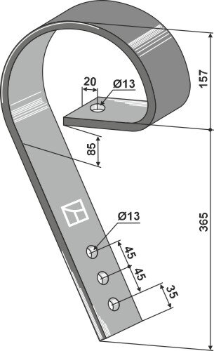 Schleppzinken 80x10 passend für Väderstad