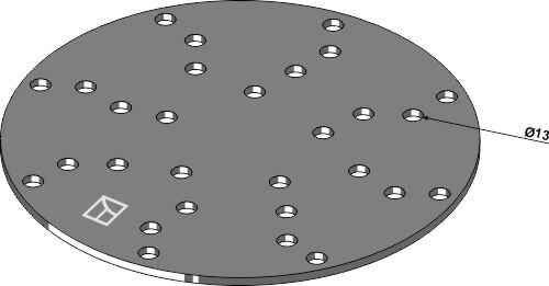 Koppelscheibe Ø400mm mit 13 Bohrungen