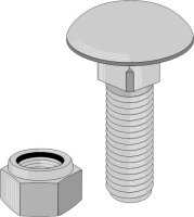 Flachrundschraube M12x1,75 Güte 8.8 mit...