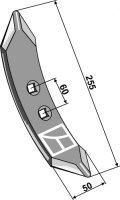 Grubberschar 255mm passend für Huard, Kuhn und Amazone