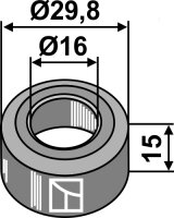 Buchse Ø29,8x15xØ16