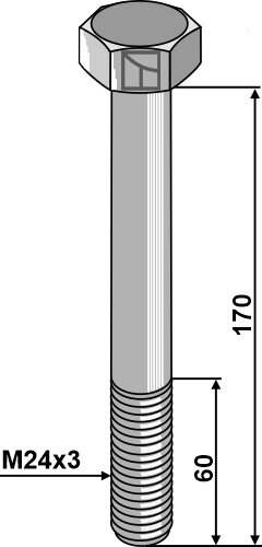 Schraube M24x3 Güte 8.8