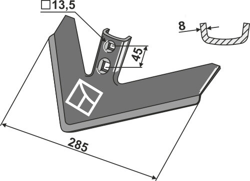 Gänsefußschar 285mm passend für Bednar
