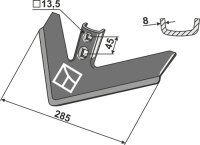 Gänsefußschar 285mm passend für Bednar
