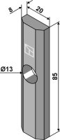 Halteplatte 85 x 20 mit Bohrung 13 passend für...