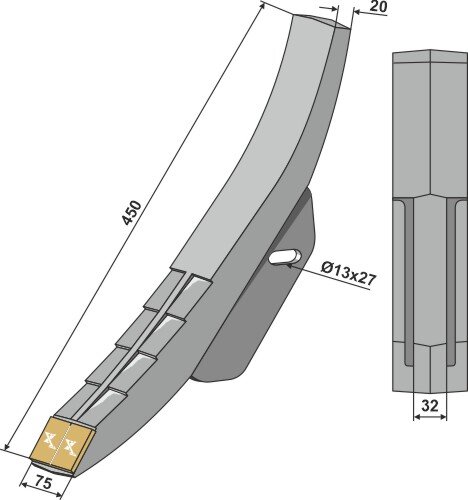Scharspitze Hartmetall passend für Maschio / Gaspardo
