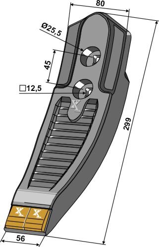 Scharspitze Hartmetall passend für Kuhn