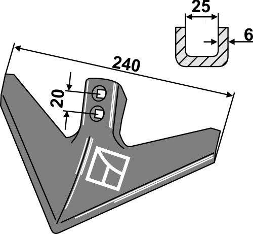 Gänsefußschar 240mm passend für Bottmersdorf