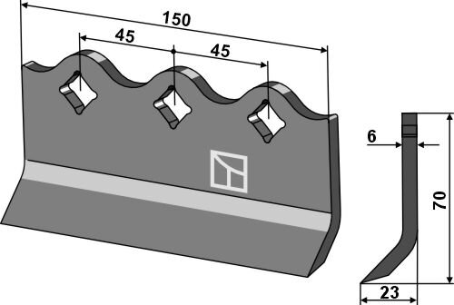 Feinschnittklinge 150x6mm passend für Humus