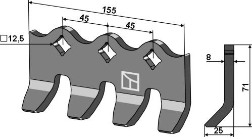 Krallenklinge 155x8mm passend für Humus