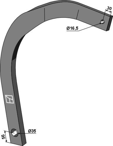 Stiel 60x30x905 (15°) links passend für Lemken Rubin