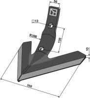 Gänsefußschar 350mm passend für Lemken Karat