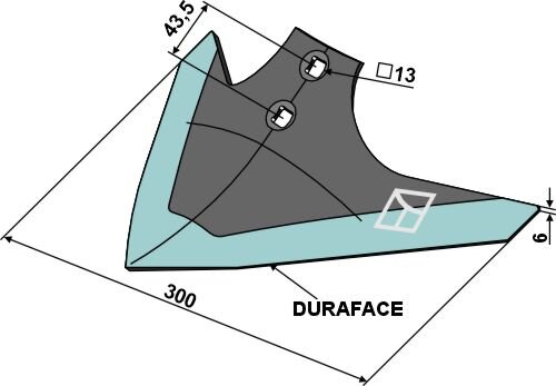 Hackschar 300mm DURAFACE passend für Treffler