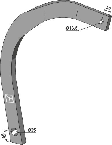 Stiel 60x30x905 (17°) links passend für Lemken Rubin