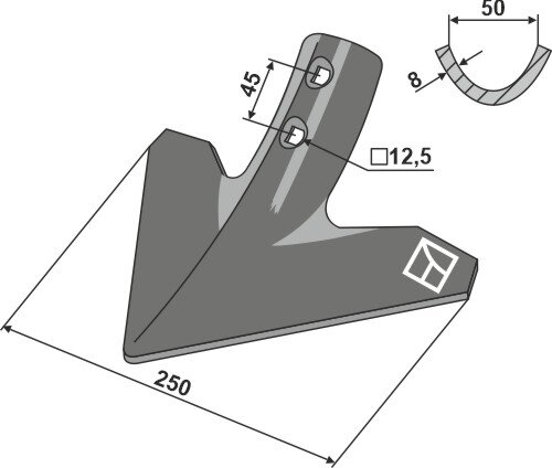 Gänsefußschar 250mm passend für Kerner
