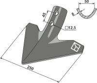 Gänsefußschar 250mm passend für Kerner