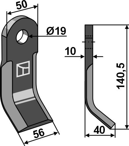 Y-Messer 140,5x50mm passend für Kverneland und Maletti