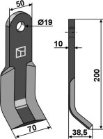 Y-Messer 200x50mm passend für Kverneland und Maletti