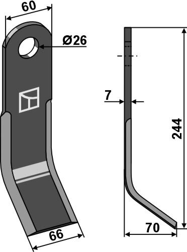 Y-Messer 244x60mm passend für Kverneland und Maletti