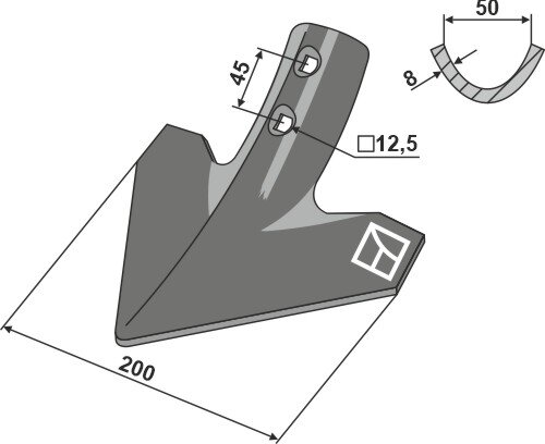 Gänsefußschar 200mm passend für Strom und Bednar