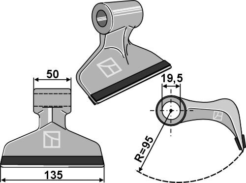Hammerschlegel 135x50mm PTA Beschichtung passend für Berti