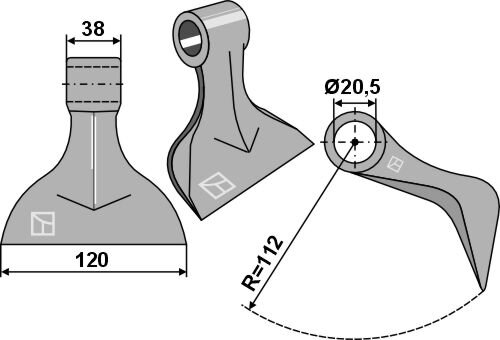 Hammerschlegel 120x38mm passend für Tehnos