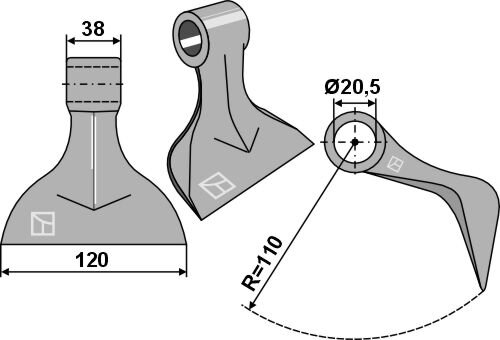 Hammerschlegel 120x38mm passend für Tehnos