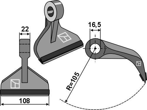 Hammerschlegel 108x22mm mit PTA Beschichtung