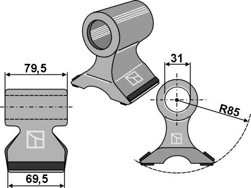 Hammerschlegel 69,5x79,5mm PTA passend für Berti