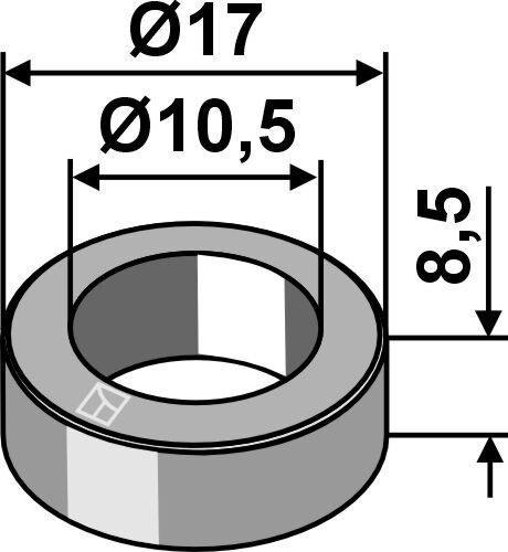 Distanzbuchse Ø10,5x8,5xØ17 passend für Roberine