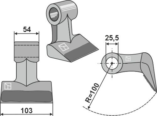 Hammerschlegel mit Aufschweißung 103x54mm passend für Dragone
