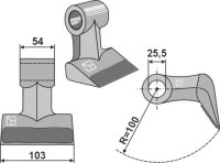 Hammerschlegel mit Aufschweißung 103x54mm passend...