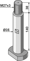 Bolzen Ø35 mit Gewinde M27x3