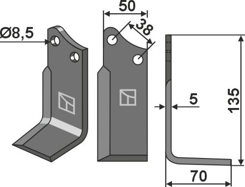 Fräsmesser 135x50mm rechts passend für Agria