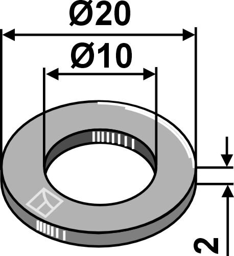 Aluminium-Unterlegscheibe Ø20x2xØ10