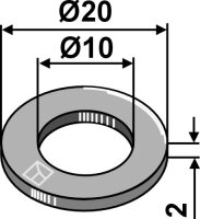Aluminium-Unterlegscheibe Ø20x2xØ10