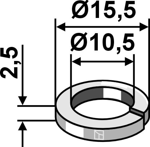 Federring Ø15,5x2,5xØ10,5 DIN7980 A4 A10
